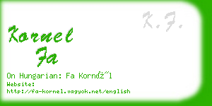 kornel fa business card